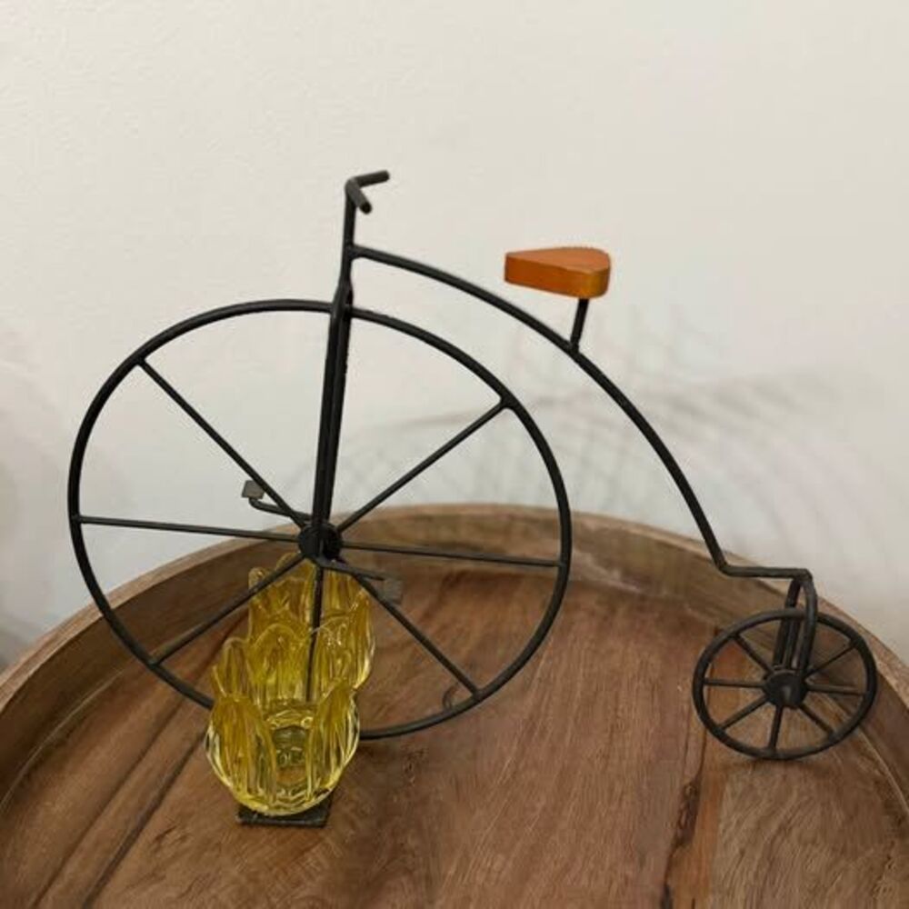 Vintage Style Metal Penny Farthing Bicycle with votive Candle Holder
